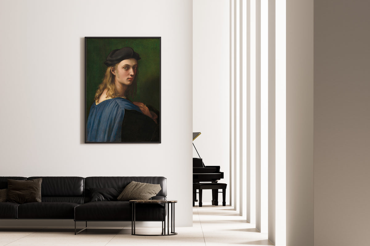Bindo Altoviti by Raphael — framed on the wall of a minimal living room