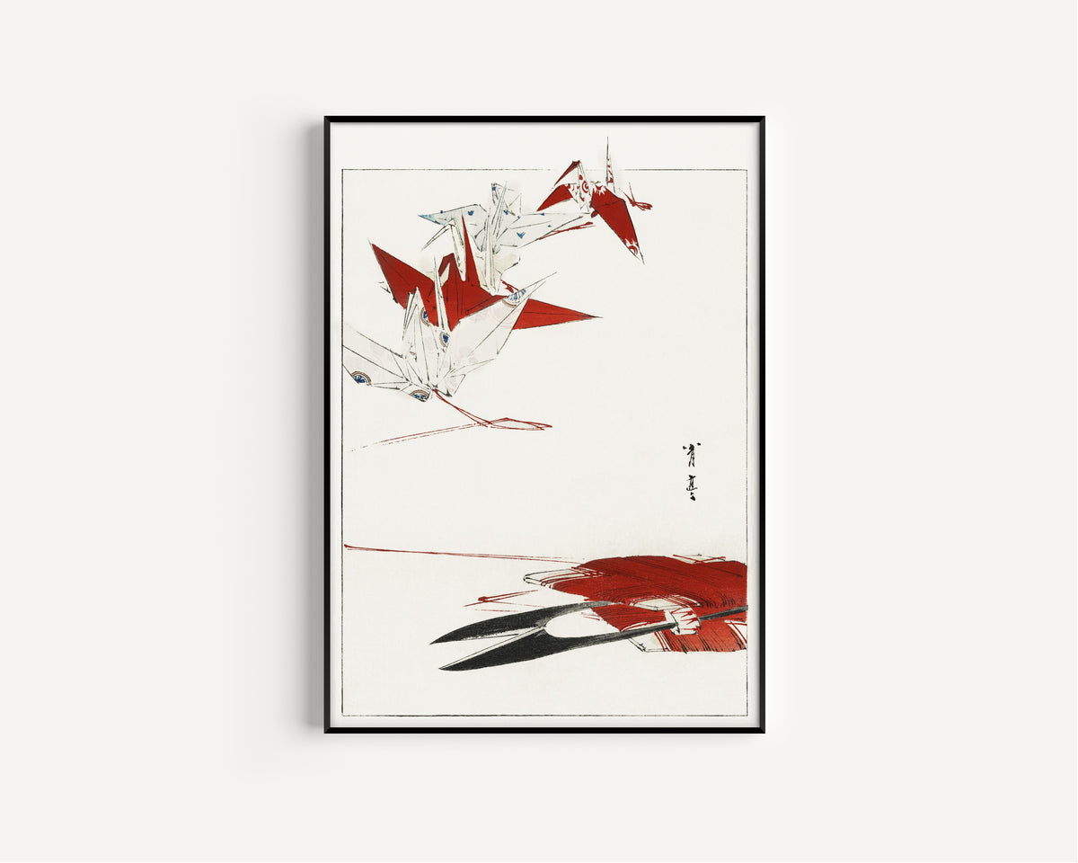 Watanabe Seitei — Bird Origami | Japanese Woodblock Print