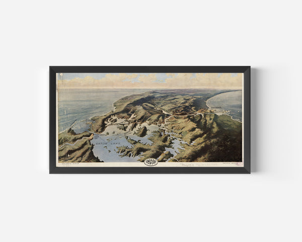 National Geographic Society — Bird's-Eye View of the Panama Canal | Vintage Bird's-Eye View Map Print