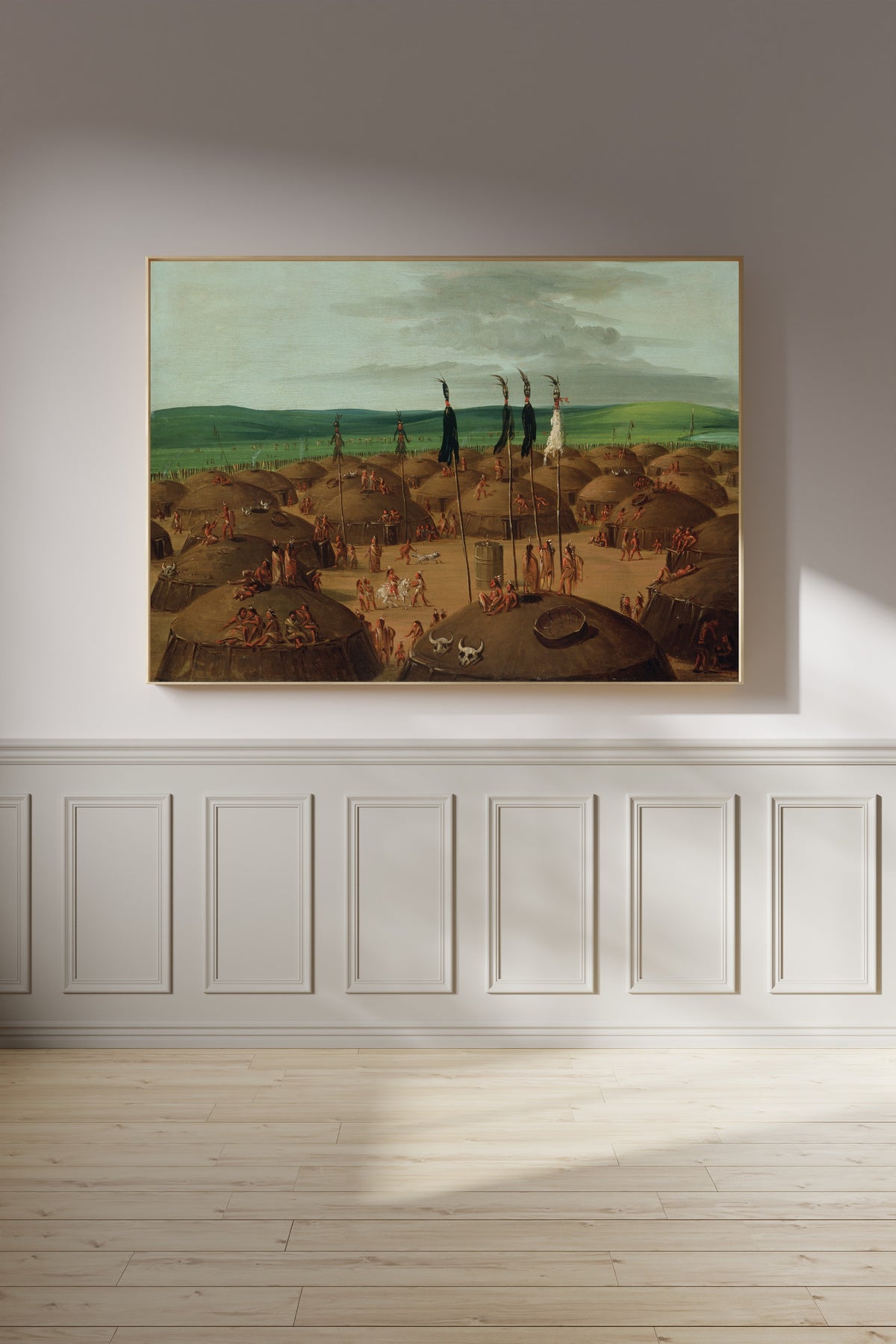 George Catlin — Bird's-eye View of the Mandan Village, 1800 Miles above St. Louis | Western Art Print