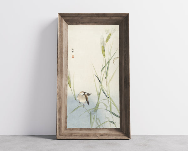 Ohara Koson — Bird and Butterfly | Japanese Bird & Flower Woodblock Print