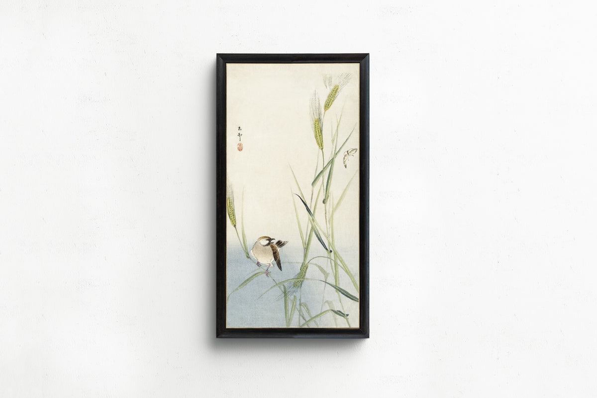 Ohara Koson — Bird and Butterfly | Japanese Bird & Flower Woodblock Print
