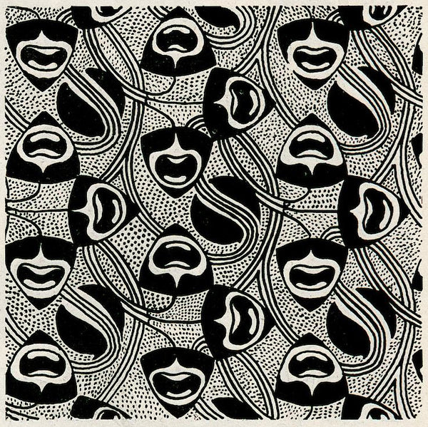 Koloman Moser — Black and White Face Pattern | Lithograph Print