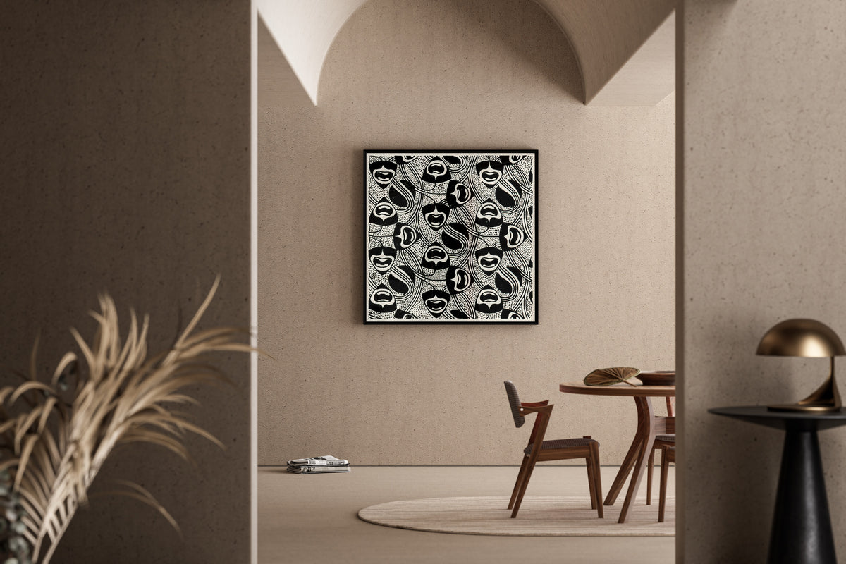Koloman Moser — Black and White Face Pattern | Lithograph Print