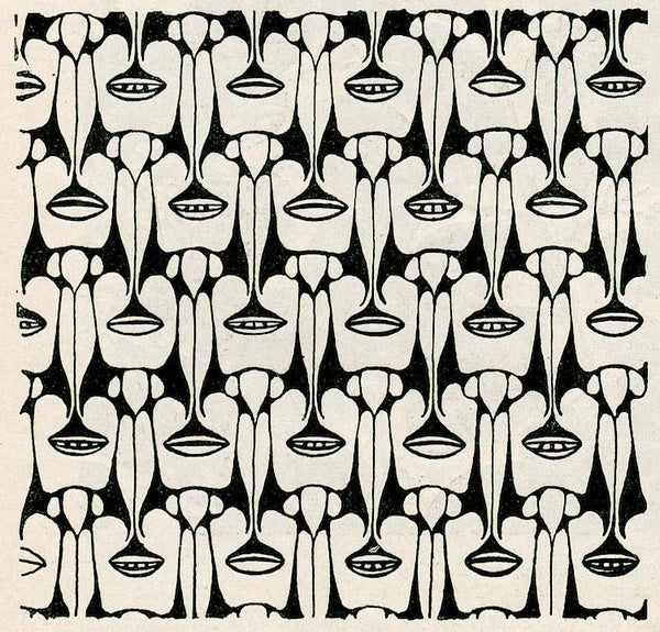 Koloman Moser — Black and White Stylised Flower Pattern | Art Nouveau Print