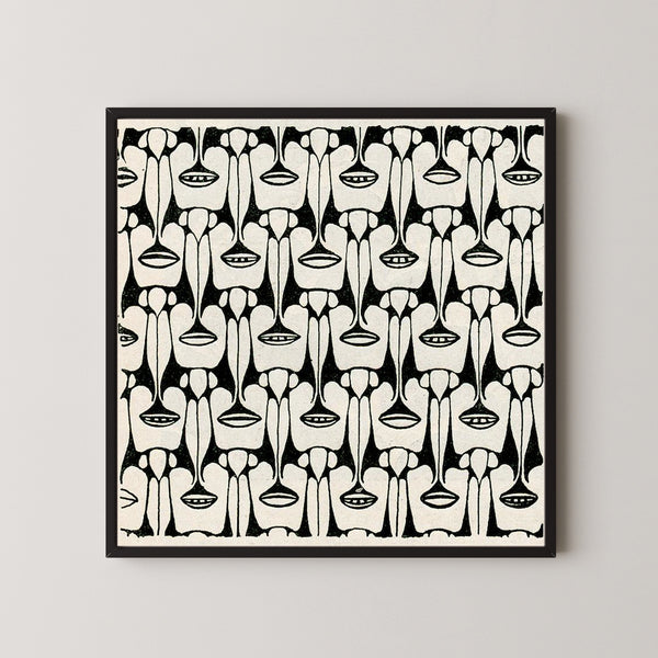Koloman Moser — Black and White Stylised Flower Pattern | Art Nouveau Print