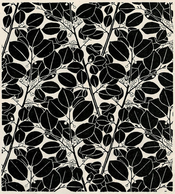 Koloman Moser — Black and white leaf pattern | Pattern Design Print