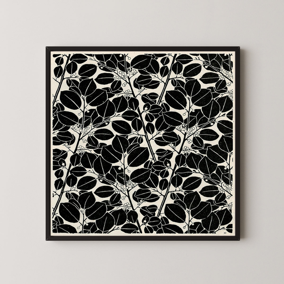 Koloman Moser — Black and white leaf pattern | Pattern Design Print