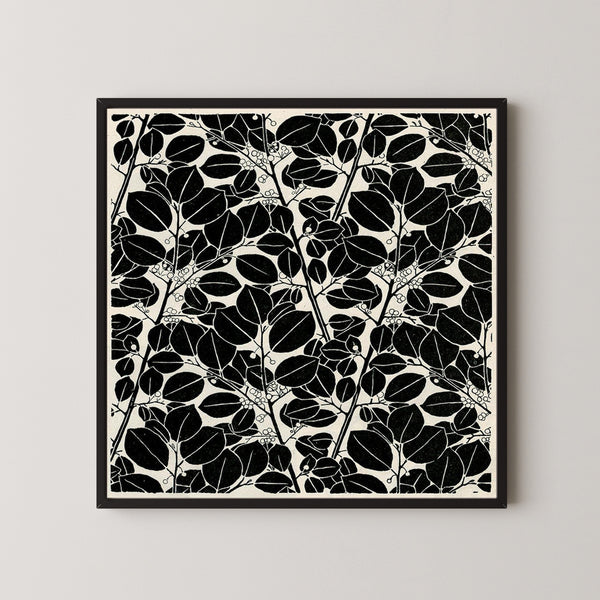 Koloman Moser — Black and white leaf pattern | Pattern Design Print