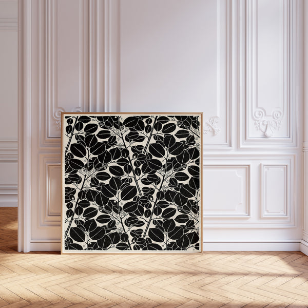 Koloman Moser — Black and white leaf pattern | Pattern Design Print