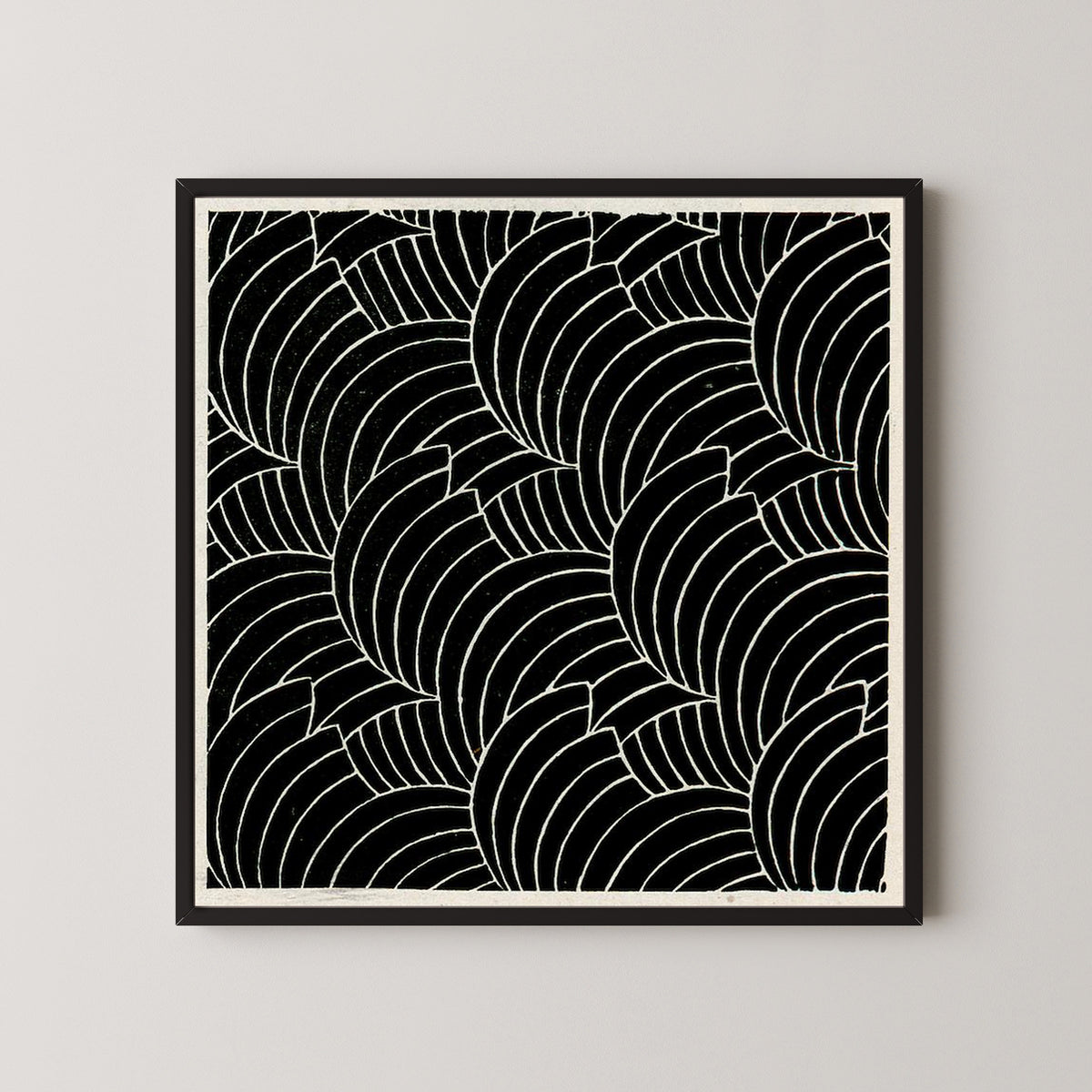 Koloman Moser — Black and white shell pattern | Pattern Design Print