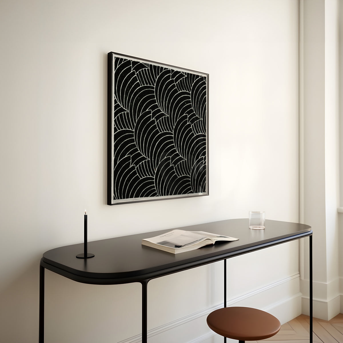Koloman Moser — Black and white shell pattern | Pattern Design Print