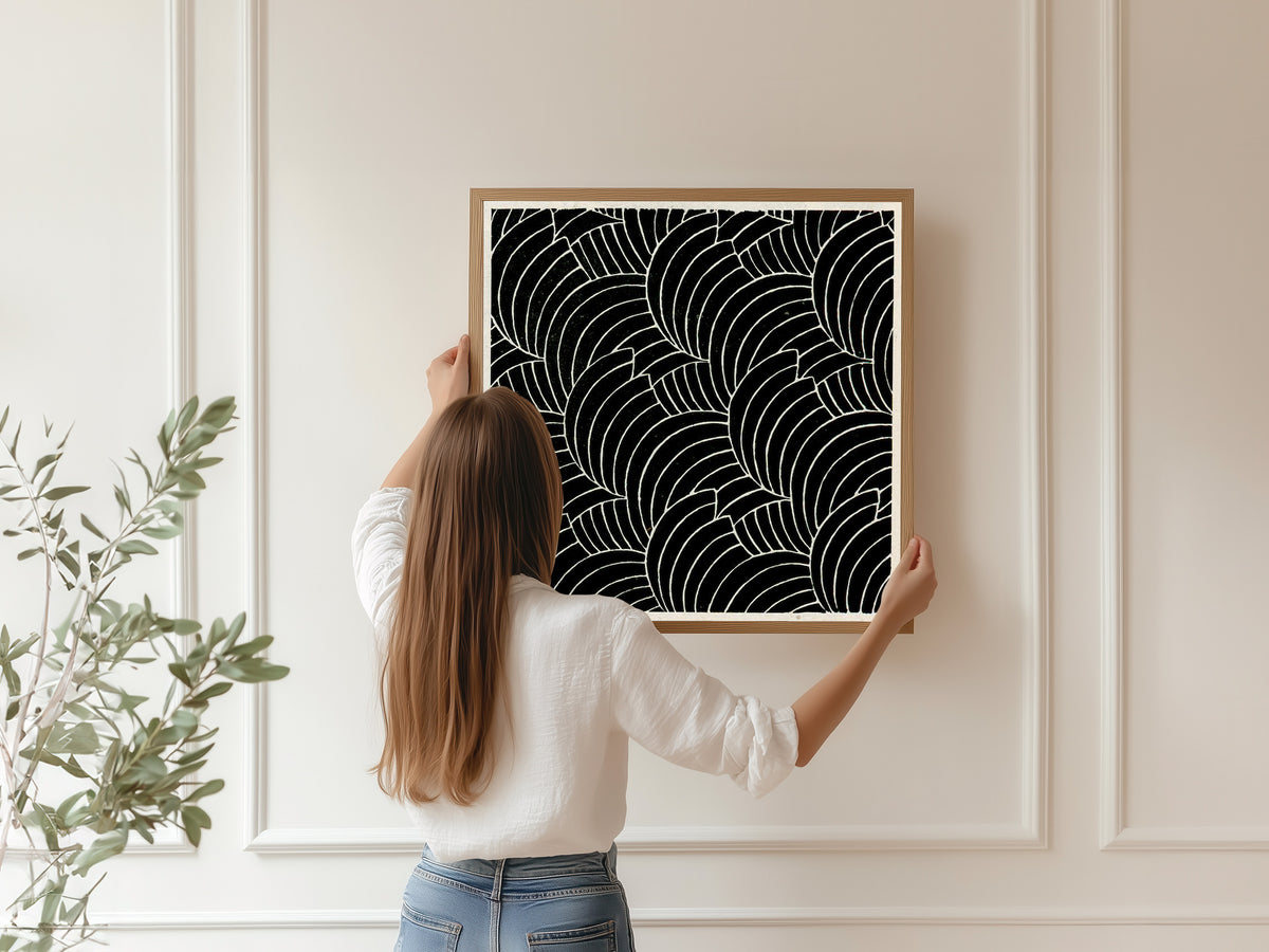 Koloman Moser — Black and white shell pattern | Pattern Design Print