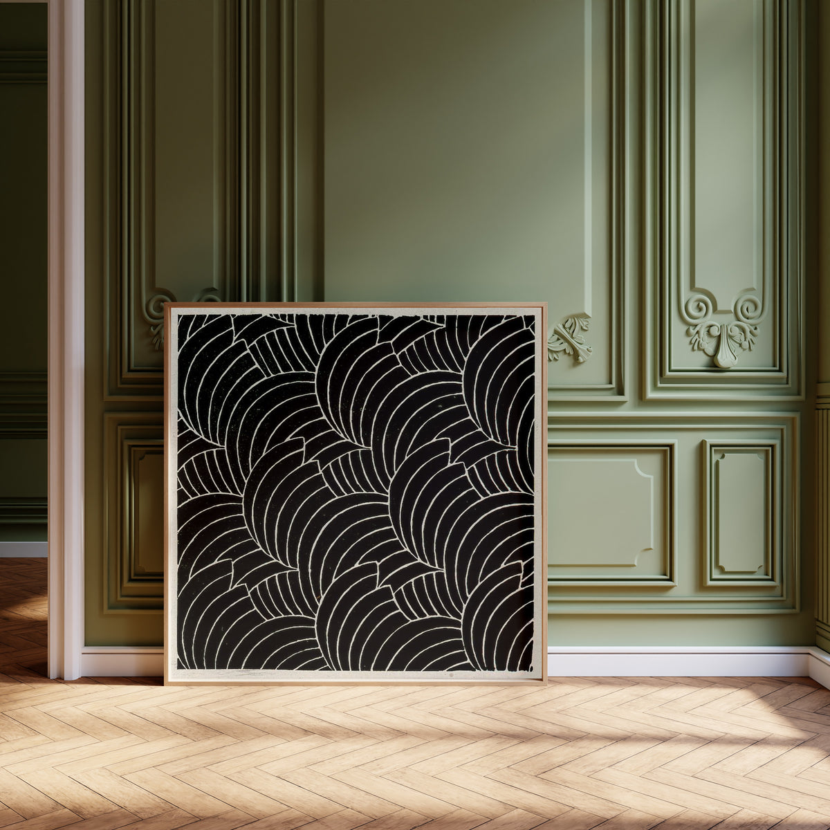 Koloman Moser — Black and white shell pattern | Pattern Design Print