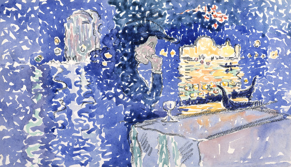 Henri-Edmond Cross — Blue landscape, watercolour | Fine Art Print