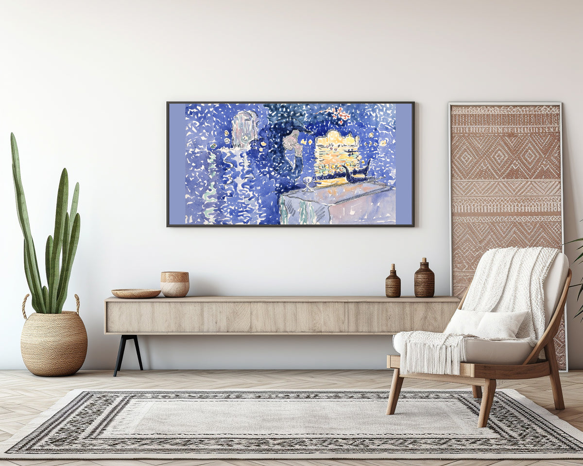 Henri-Edmond Cross — Blue landscape, watercolour | Fine Art Print