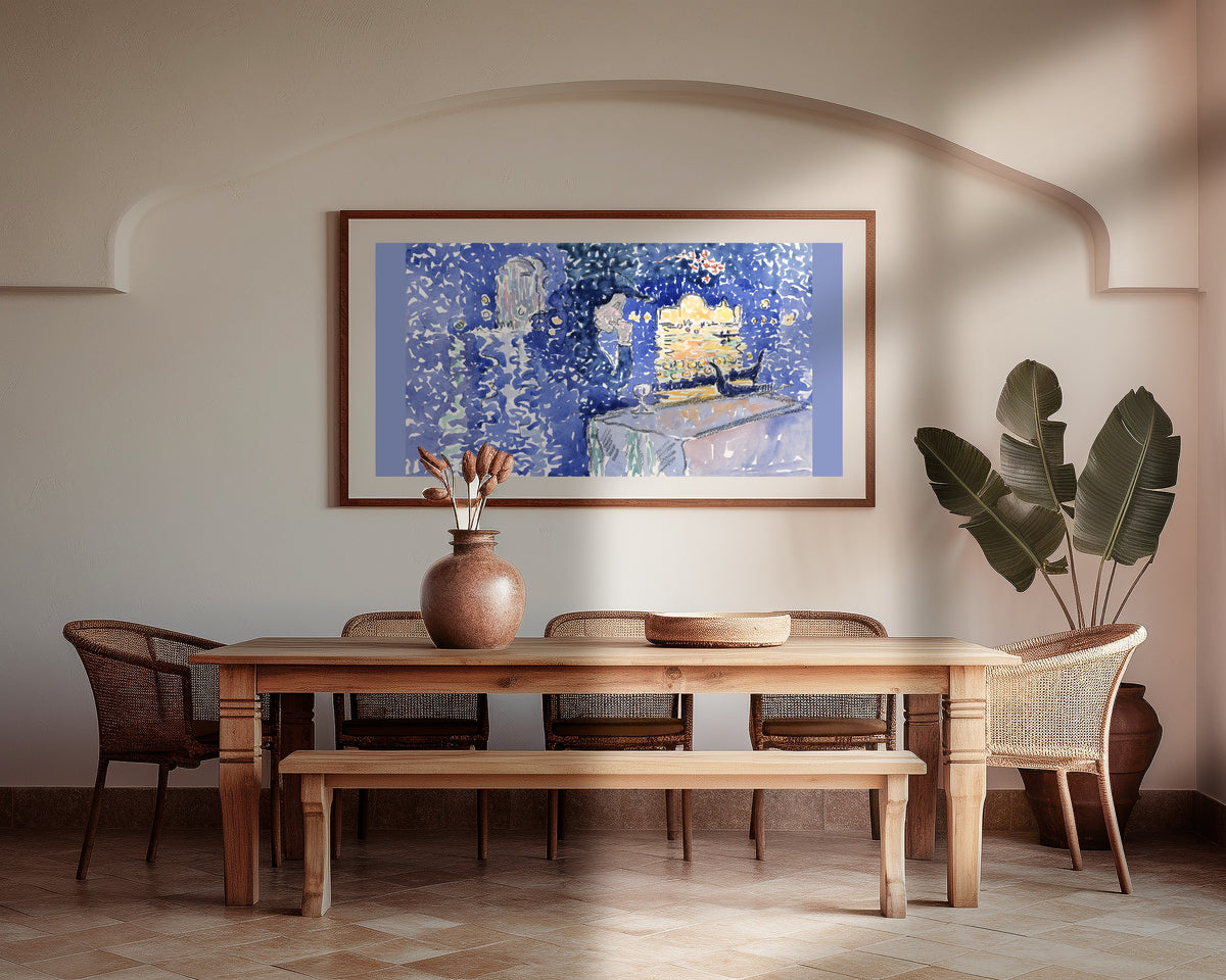 Henri-Edmond Cross — Blue landscape, watercolour | Fine Art Print