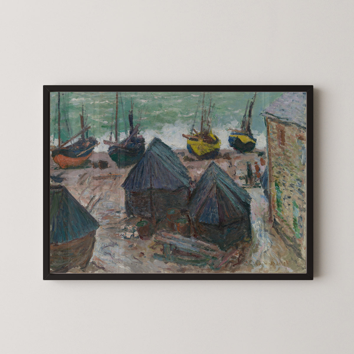 Claude Monet — Boats on the Beach at Étretat | Fine Art Print
