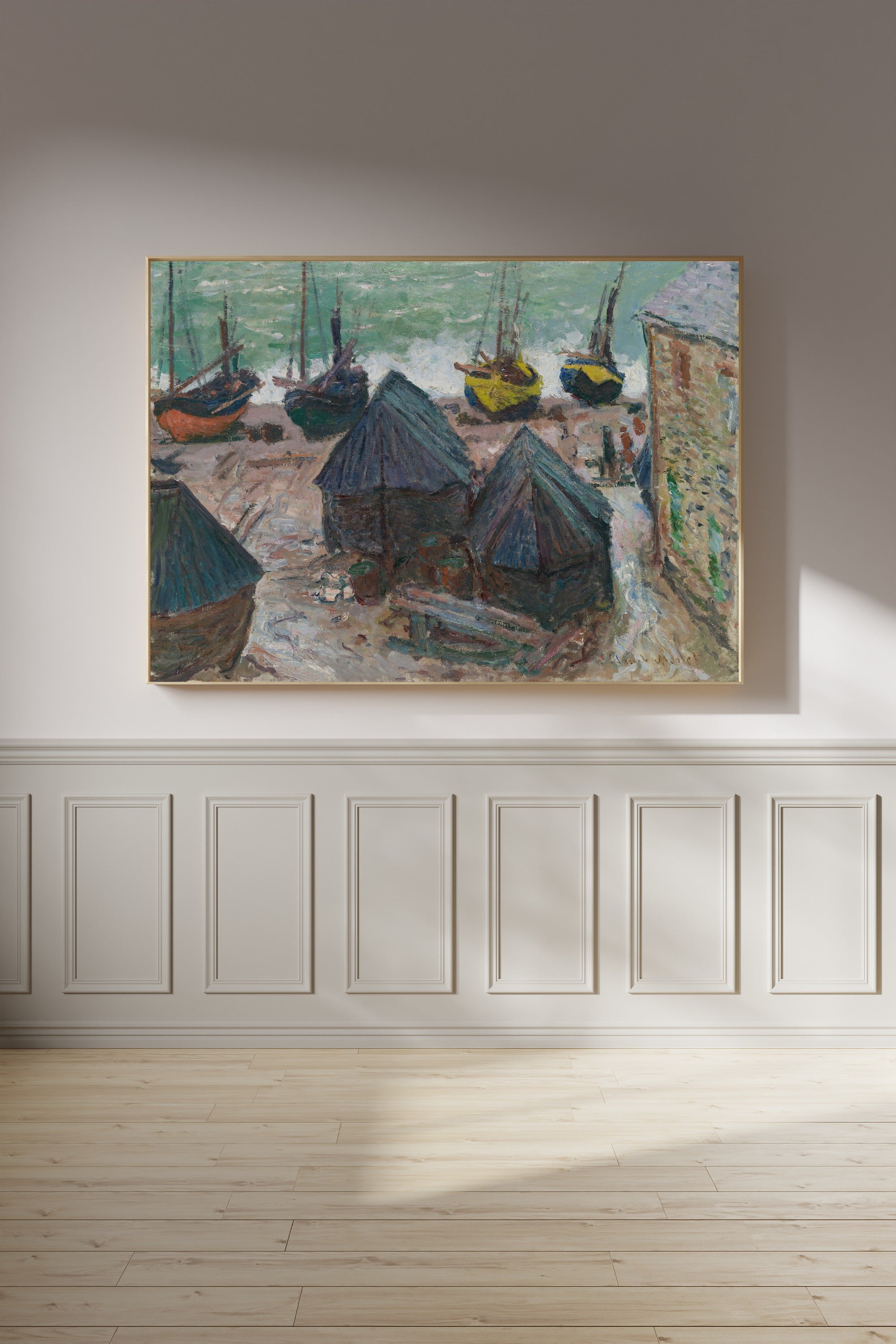Claude Monet — Boats on the Beach at Étretat | Fine Art Print