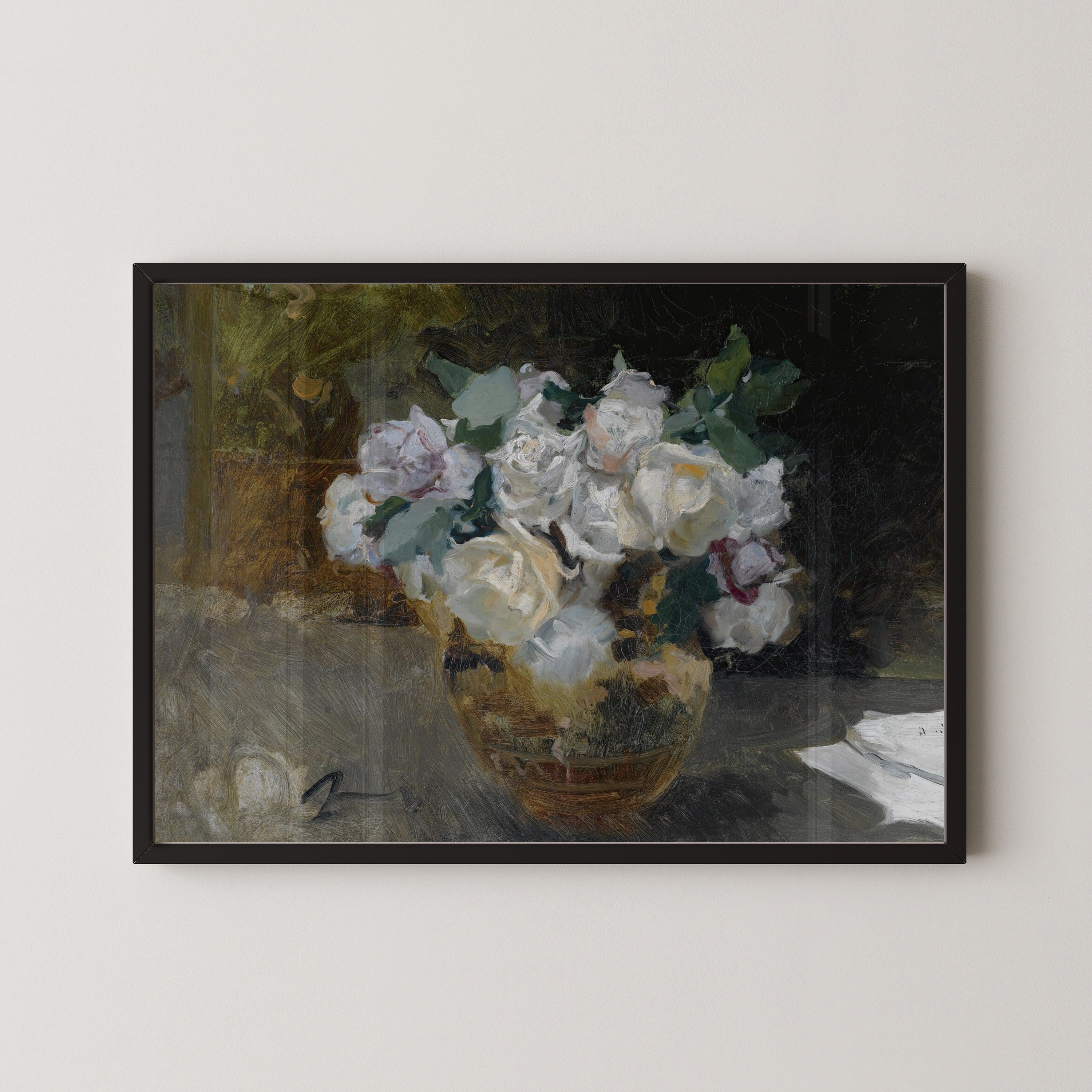 Joaquín Sorolla — Bouquet of White Roses (Bodegón de rosas blancas) | Fine Art Print