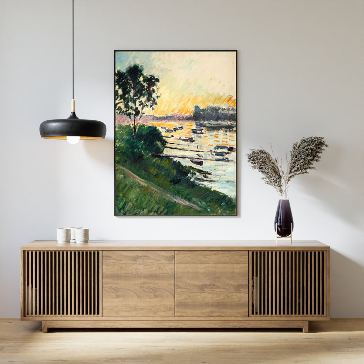 Gustave Caillebotte — Bord de Seine, effet soleil couchant | Fine Art Print