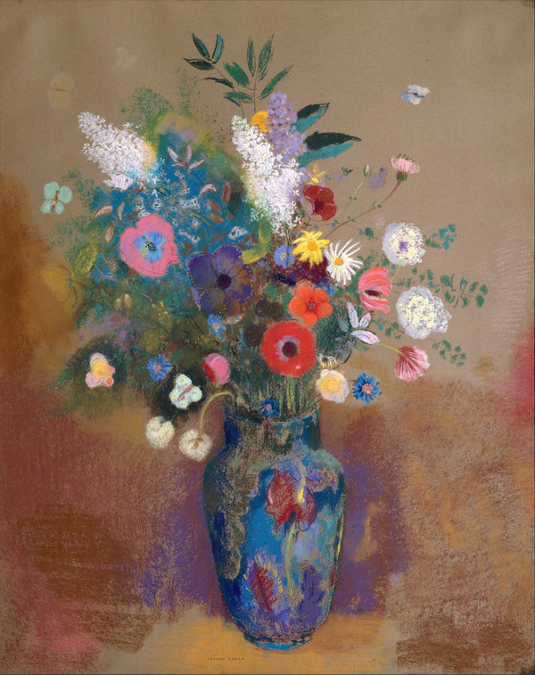 Odilon Redon — Bouquet of Flowers (Blue Vase) | Symbolist Art Print