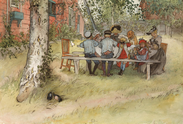Carl Larsson — Breakfast under the Big Birch | Swedish Watercolour Print