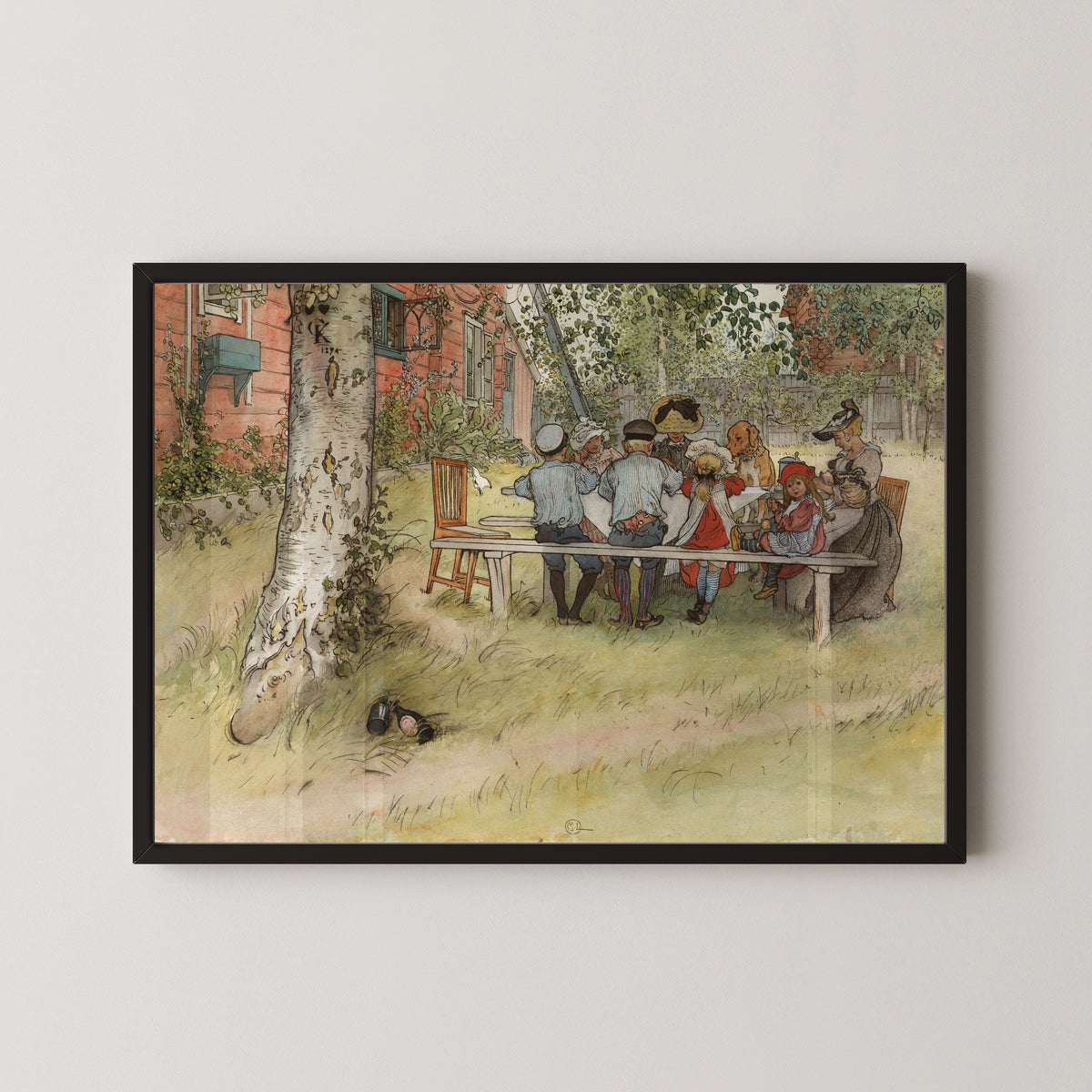 Carl Larsson — Breakfast under the Big Birch | Swedish Watercolour Print