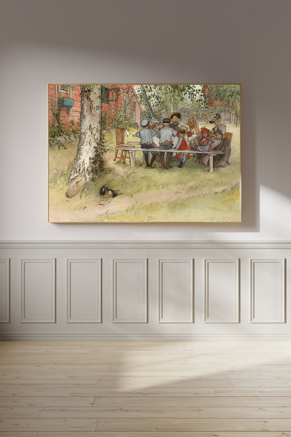 Carl Larsson — Breakfast under the Big Birch | Swedish Watercolour Print