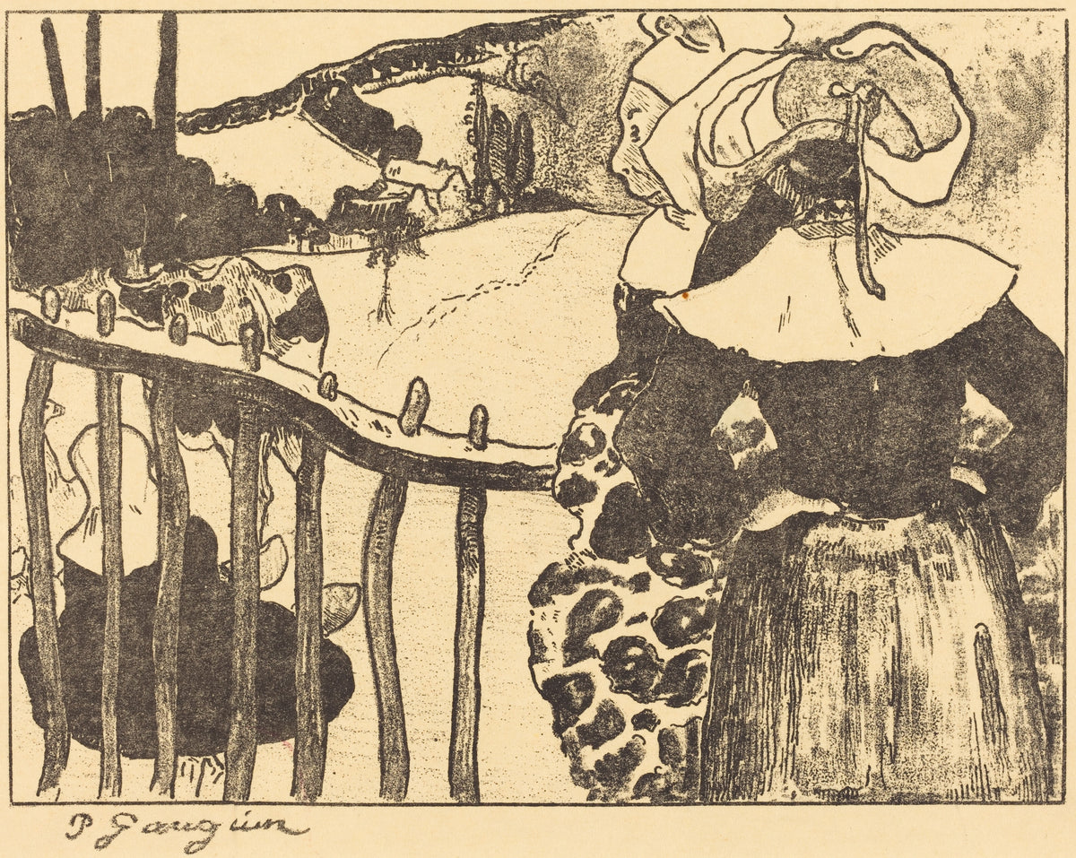 Paul Gauguin — Breton Women beside a Fence (Bretonnes à la barrière) | Lithograph Print