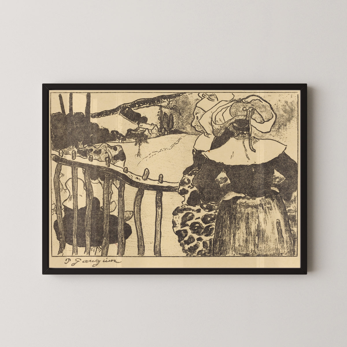 Paul Gauguin — Breton Women beside a Fence (Bretonnes à la barrière) | Lithograph Print
