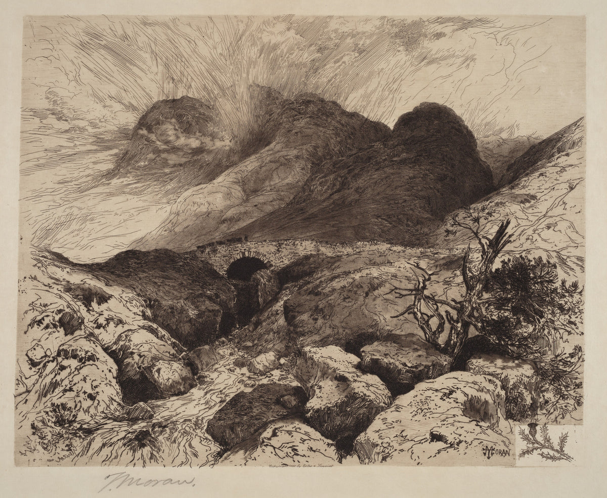 Thomas Moran — Bridge in the Pass of Glencoe—Scotland | Etching Print