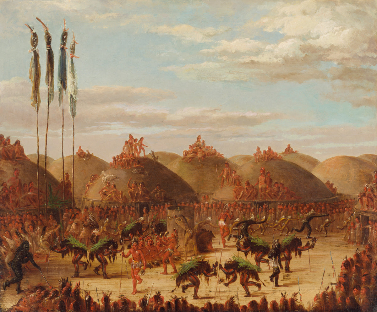 George Catlin — Bull Dance, Mandan O-kee-pa Ceremony | Western Art Print