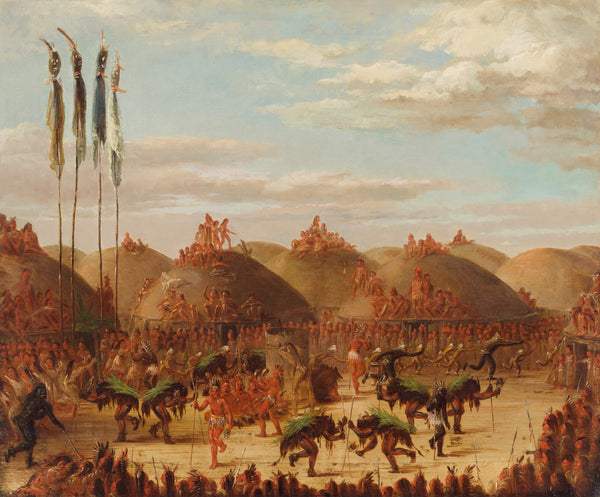 George Catlin — Bull Dance, Mandan O-kee-pa Ceremony | Western Art Print