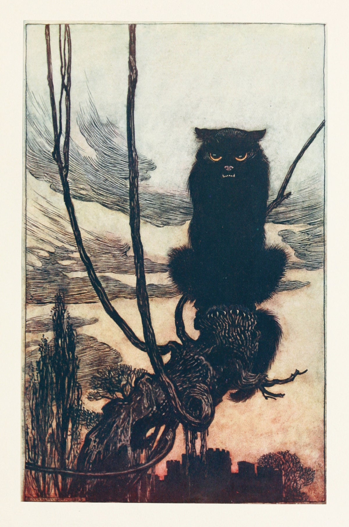 Arthur Rackham — By Day She Made Herself into a Cat | Illustration Print