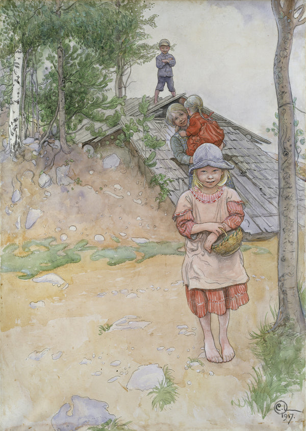Carl Larsson — By the Cellar | Swedish Watercolour Print