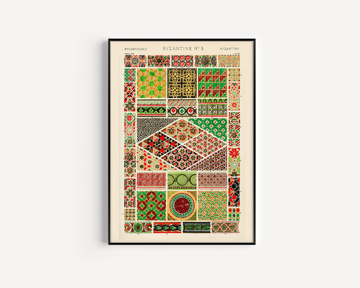 Owen Jones — Byzantine No. 3, from The Grammar of Ornament | Ornament Plate Print