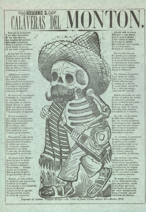 José Guadalupe Posada — Calaveras del montón, número 2 | Relief Print