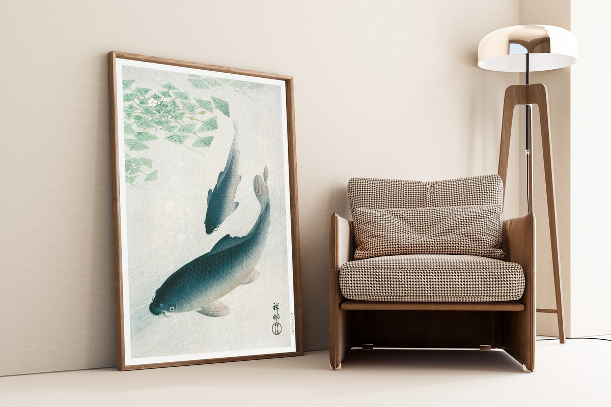 Ohara Koson — Carp or Koi | Japanese Bird & Flower Woodblock Print