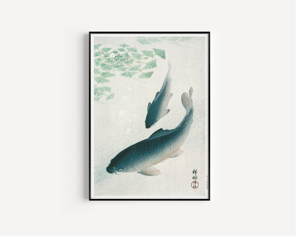 Ohara Koson — Carp or Koi | Japanese Bird & Flower Woodblock Print