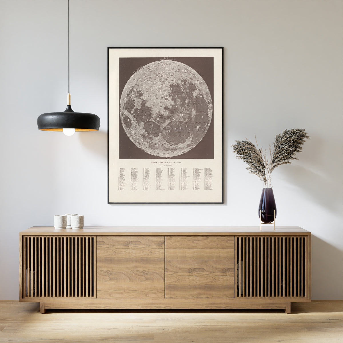 Lucien Rudaux — Carte Générale de la Lune | Vintage Lunar Map Print