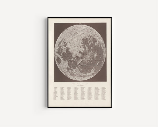 Lucien Rudaux — Carte Générale de la Lune | Vintage Lunar Map Print