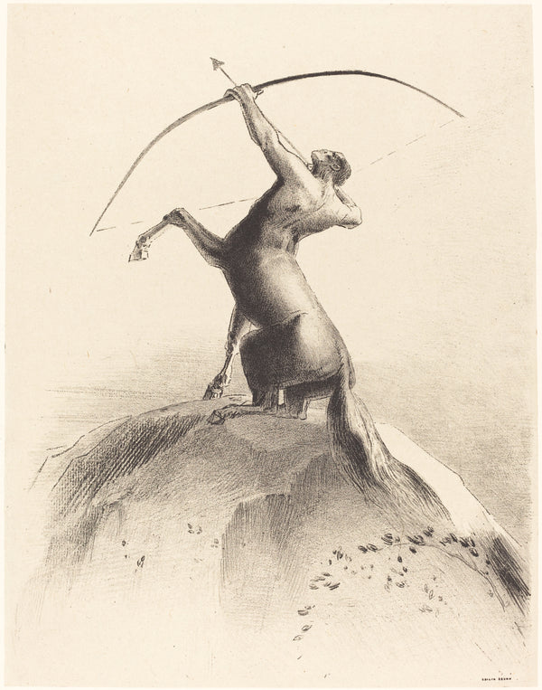 Odilon Redon — Centaur Aiming at the Clouds | Symbolist Art Print