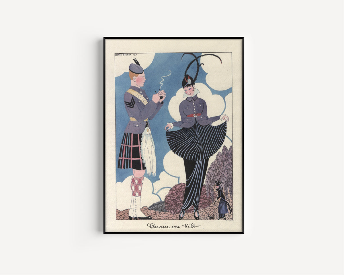 George Barbier — Chacun son kilt | Art Deco Fashion Print