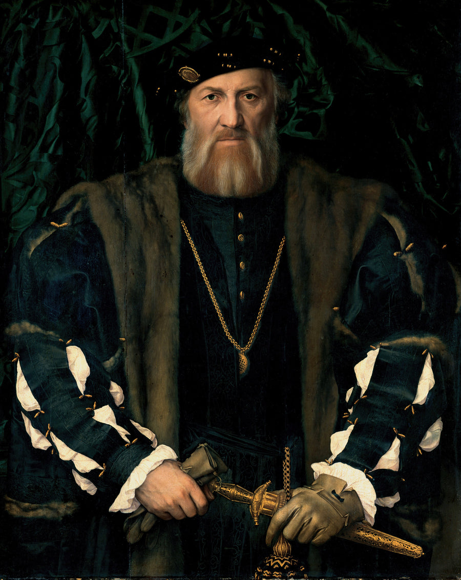 Hans Holbein the Younger — Charles de Solier, Sieur de Morette | Fine Art Print shown to scale on a wall above a sofa