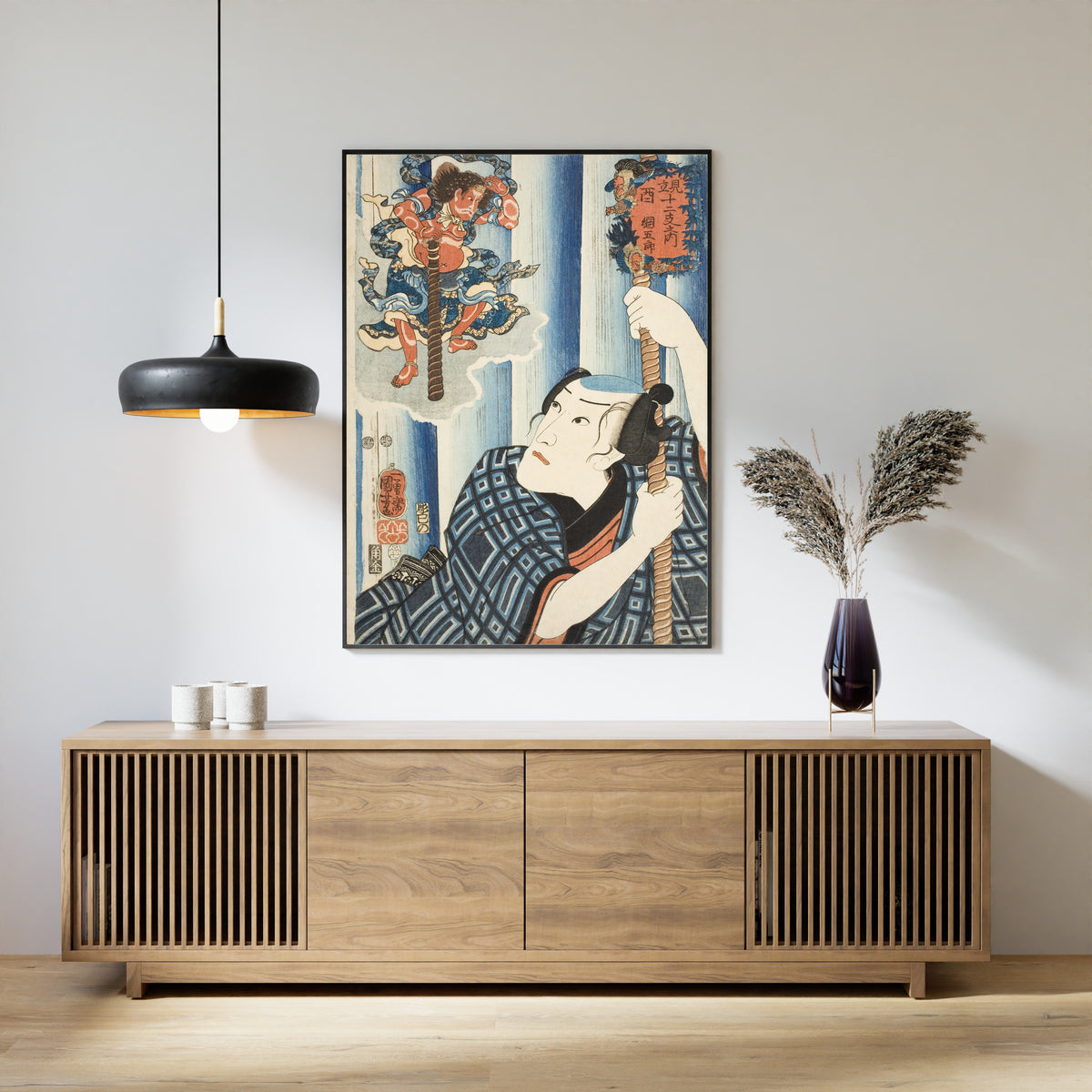 Utagawa Kuniyoshi — Mitate Jūnishi, Tori (Rooster) — Tsuna Gorō | Japanese Woodblock Print (Ukiyo-e)