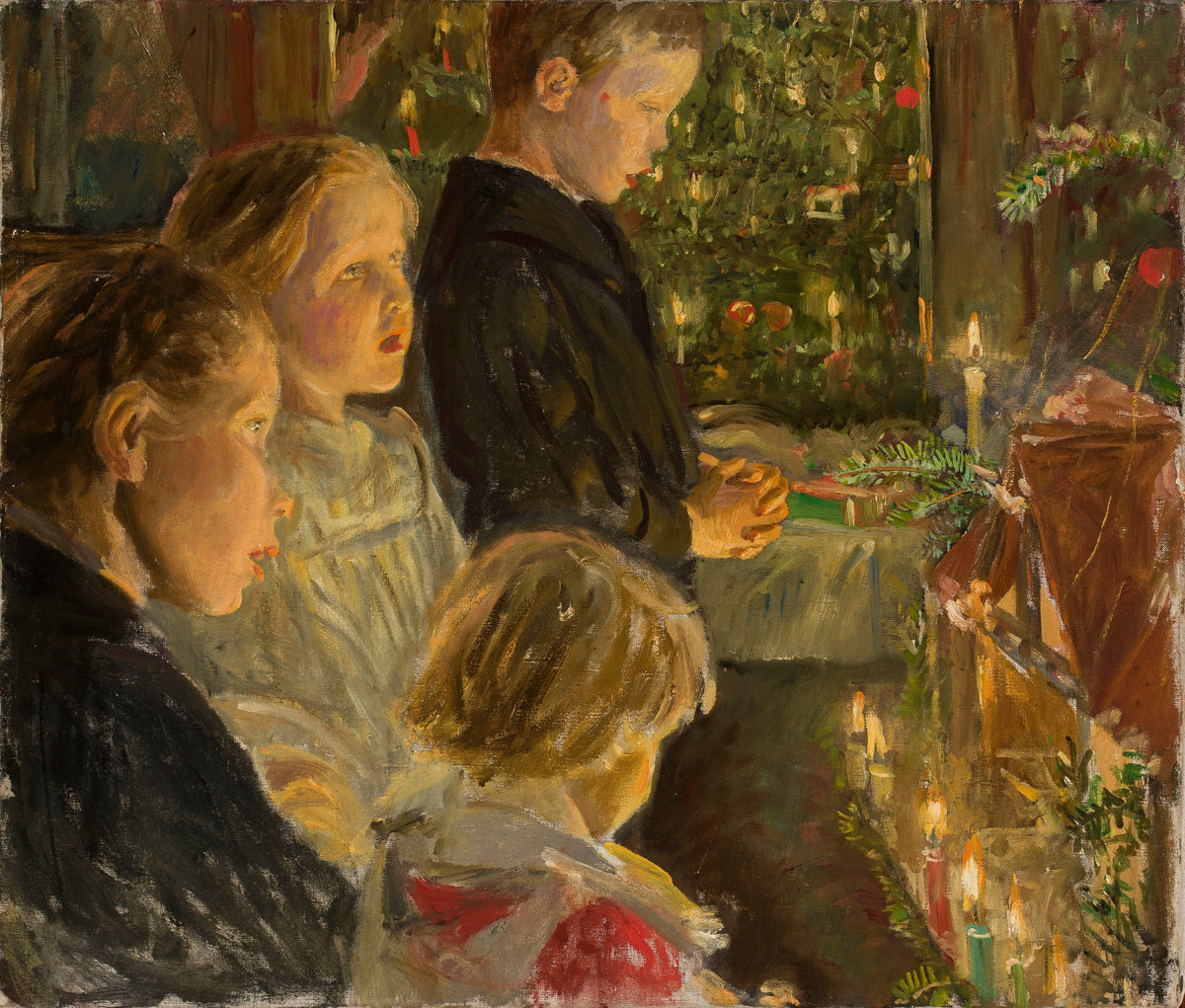 Leopold von Kalckreuth — Children by the Christmas Tree | Christmas Art Print