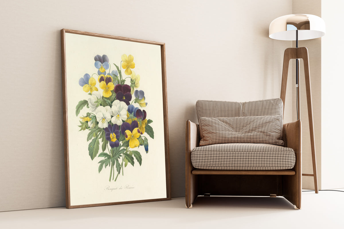 Pierre-Joseph Redouté — Choix des plus belles fleurs: Bouquet of Pansies | Botanical Illustration Print