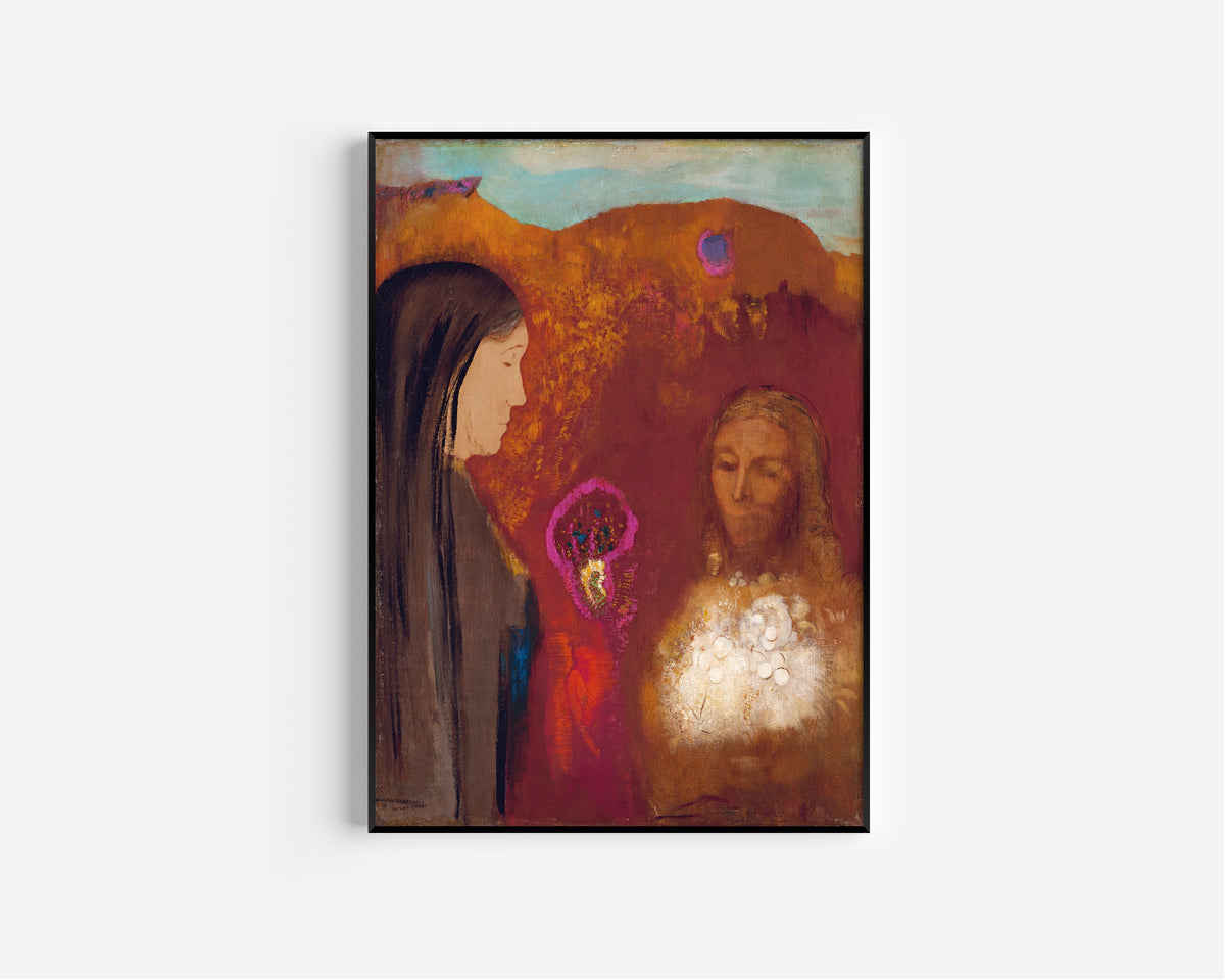 Odilon Redon — Christ and the Samaritan Woman (The White Flower Bouquet) | Symbolist Art Print