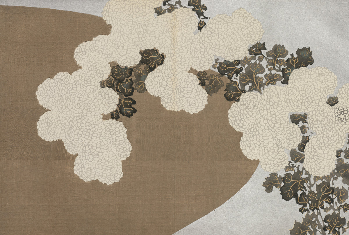Kamisaka Sekka — Chrysanthemums (Momoyogusa) | Japanese Bird & Flower Woodblock Print